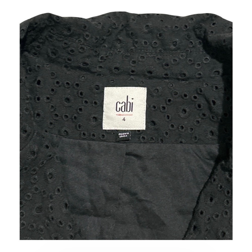 Cabi Women's Flamenco Black Eyelet Blazer Jacket Size 4 Capsule Wardrobe Career - Picture 3 of 7